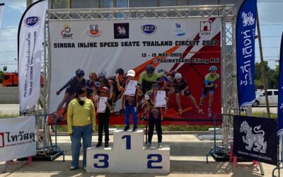 ด.ช.วิรธัช เงินแย้ม ได้รับรางวัลชนะเลิศเหรียญทองรุ่น 5-7 ปี Fun Fitness 400 m. รายการ Singha Inline Speed Skate Thailand Circuit 2022
